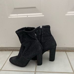 Steve Madden black & silver sparkly booties